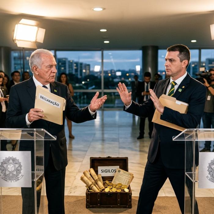 FLÁVIO BOLSONARO REJEITA DESAFIO DE LULA E MANTÉM SIGILOS FECHADOS